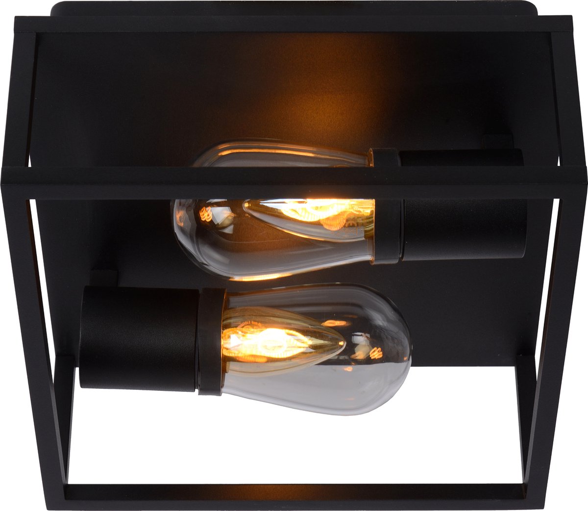 Lucide carlyn - lampada da soffitto (plafoniera) bagno - 2xe14 - ip54 - nero