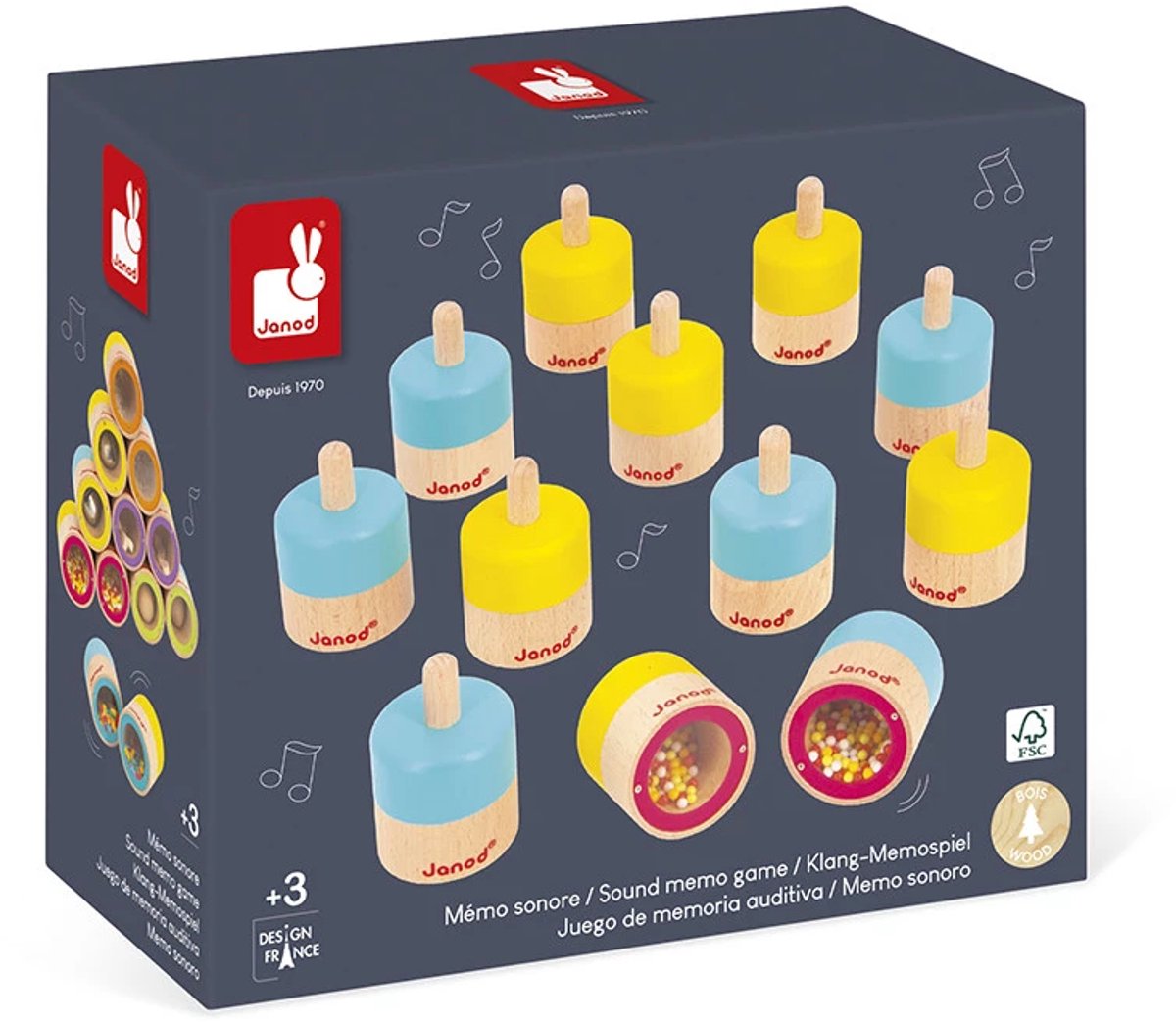 Janod - gioco sensoriale - gioco di promemoria con suoni