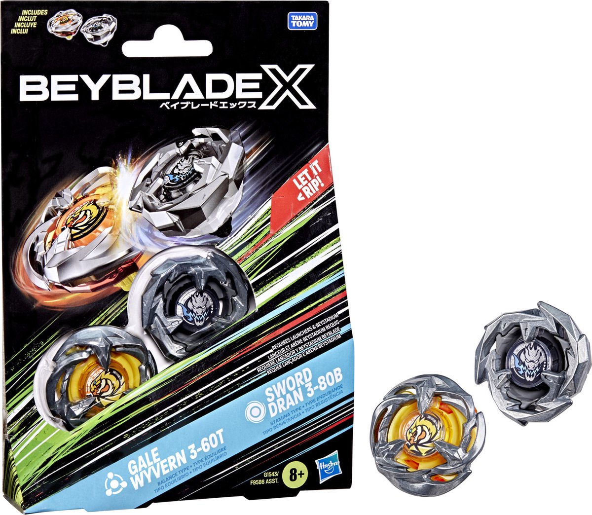 Set duopack Beyblade x Gale Wyvern 3-60t e Sword Dran 3-80b