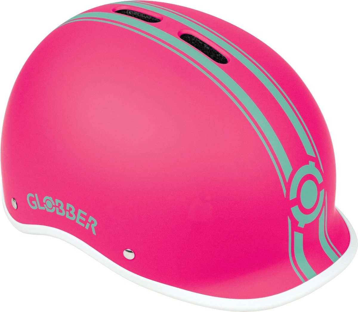 Casco globber - casco urban s m fucsia - rosa violeta - iluminación LED - casco abs - ajustable - s-m 51-55 cm