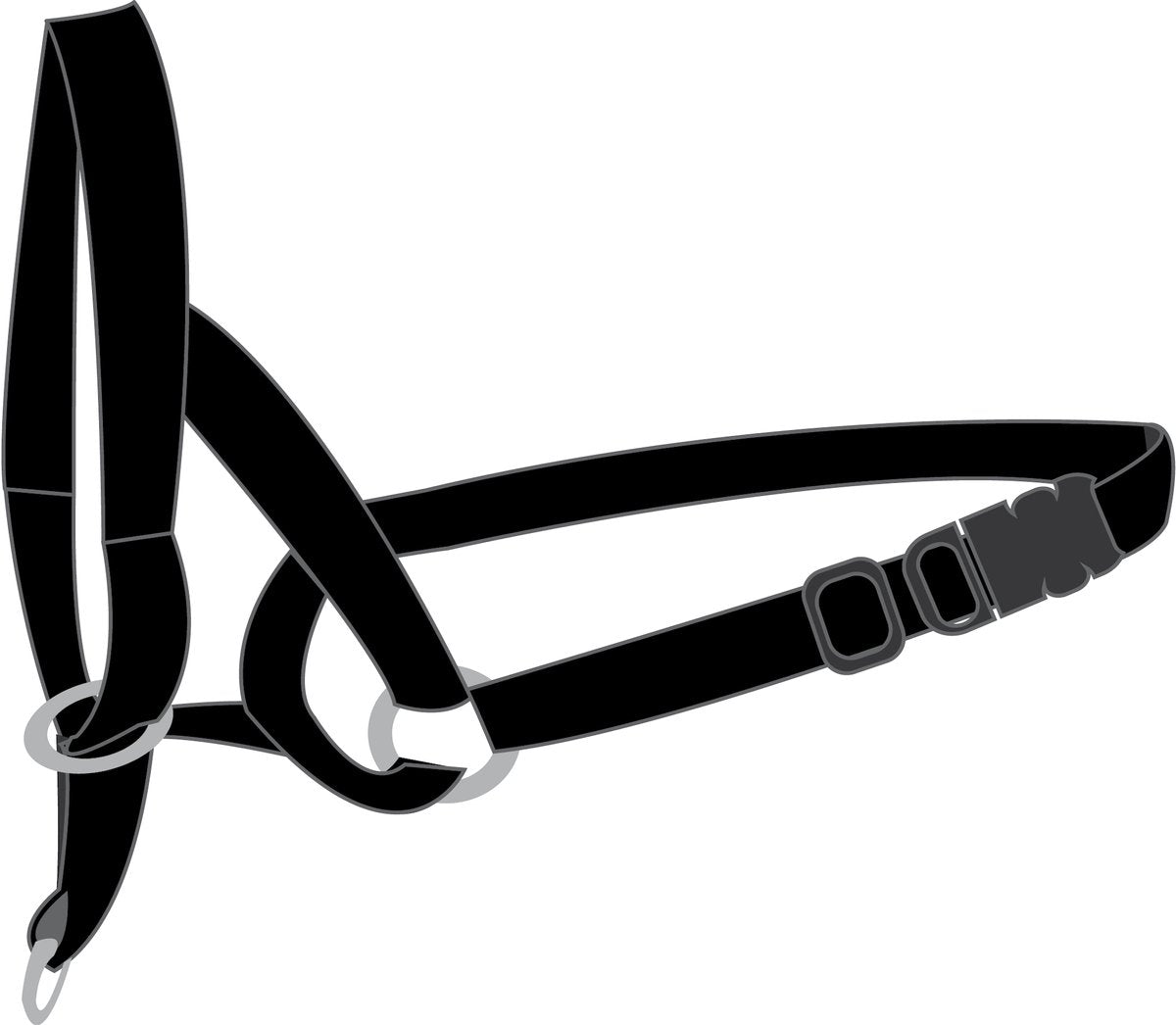 Flamingo easy leader - collare per testa cani - collare easy leader nero xl 55-74 cm 15 mm