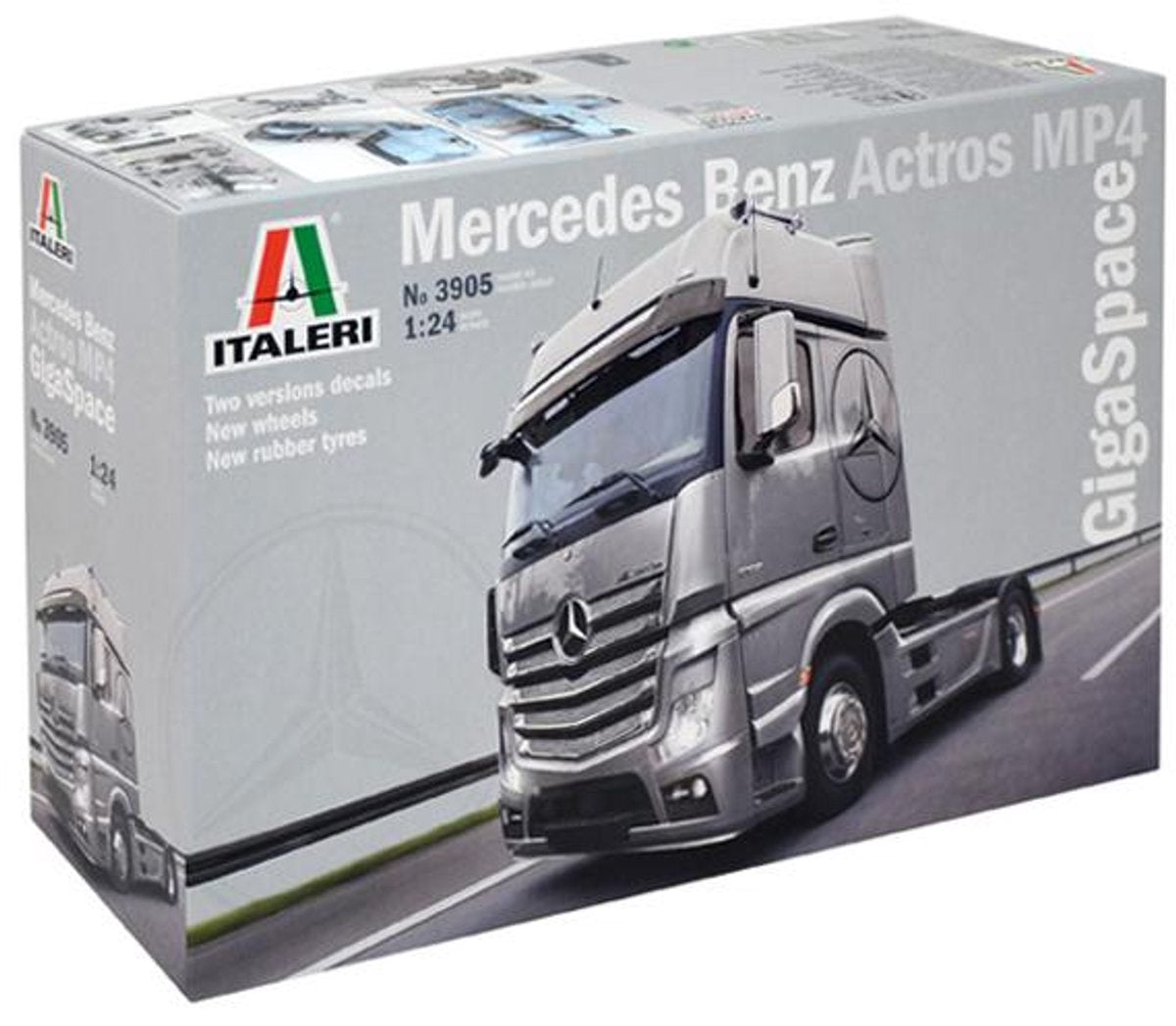 Kit modello di semirimorchio camion Italeri Mercedes Benz Actros MP4 Gigaspace in scala 1:24