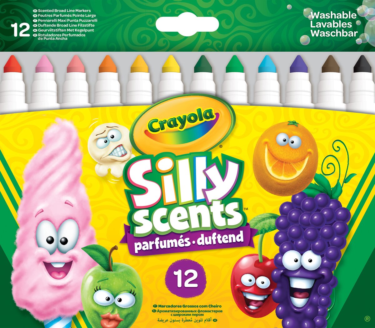 Crayola - profumi sciocchi - pennarelli - pennarelli profumati a punta larga - 12 pezzi