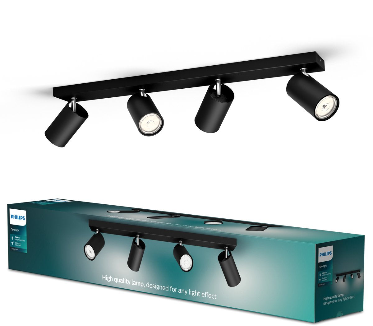 Philips LED Philips Kosipo Foco de superficie - 4 luces - negro