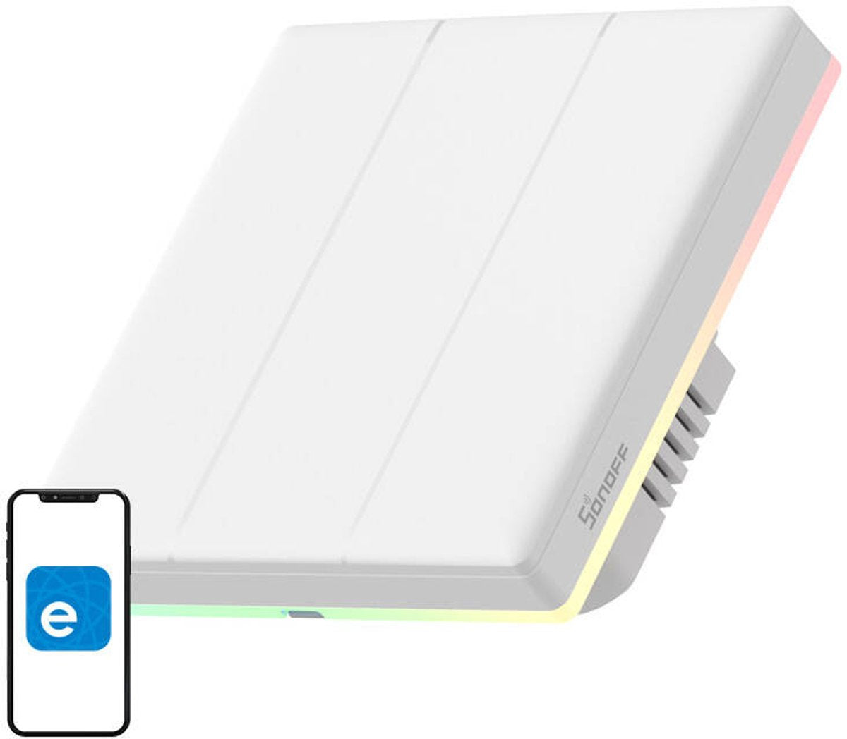 Interruttore touch WiFi Sonoff a 3 canali per l'accensione della luce da remoto
