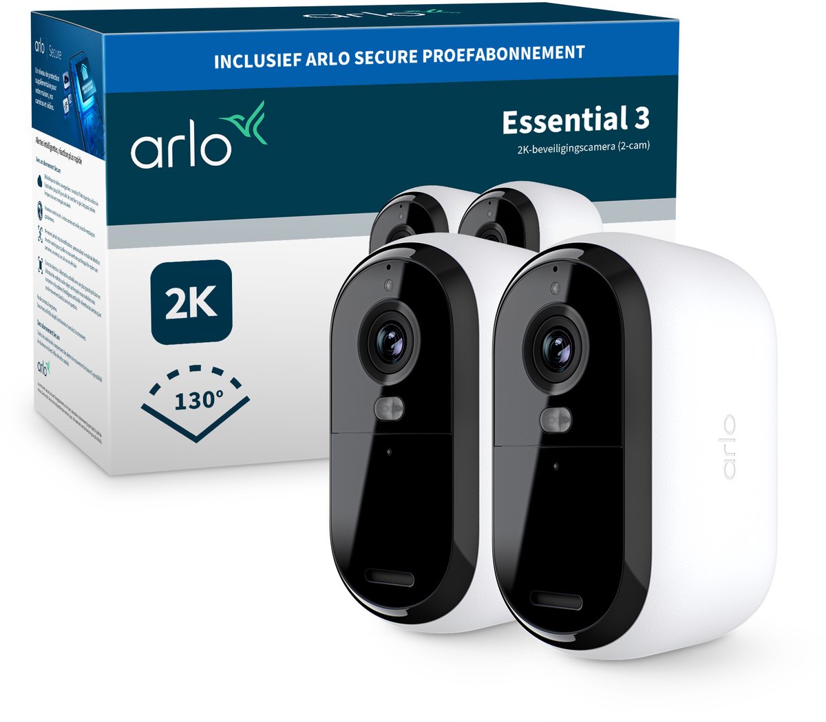 Telecamera di sicurezza Arlo Essential3 2K - 2 telecamere IP