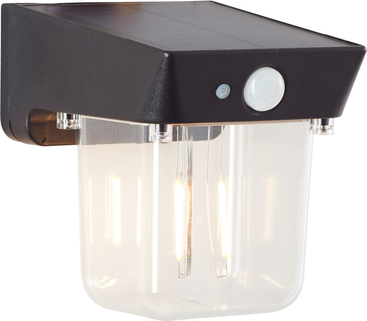 Brilliant parson - aplique exterior - led 2w - solar - 240 lm - 2700k - sensor - ip44 - negro
