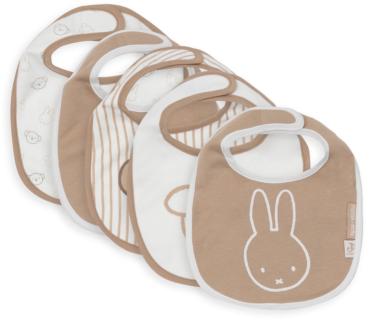 Baberos Jollein impermeables - 5 piezas - 30 cm - cabezas de miffy
