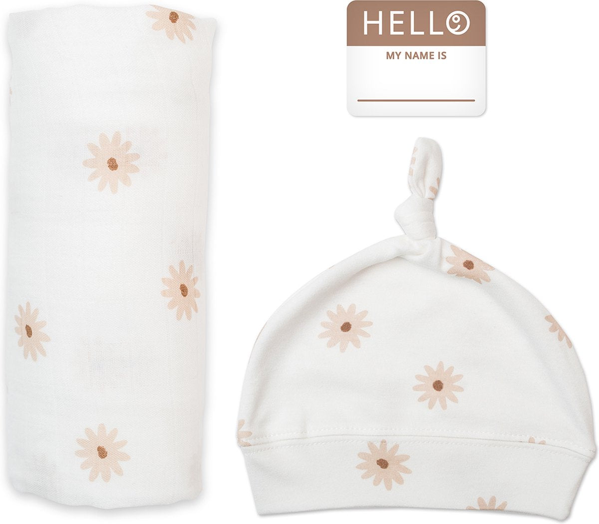 Gorro envolvente Lulujo hello world - margaritas