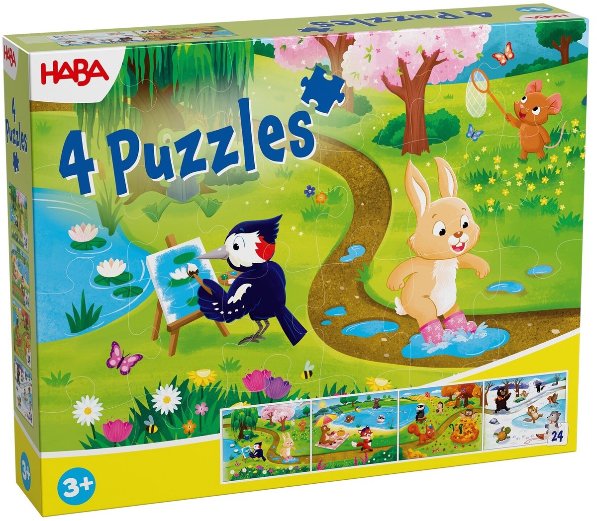 Haba puzzel - jaargetijden - seizoenen - 4 in 1 - 4x24st. - 3+