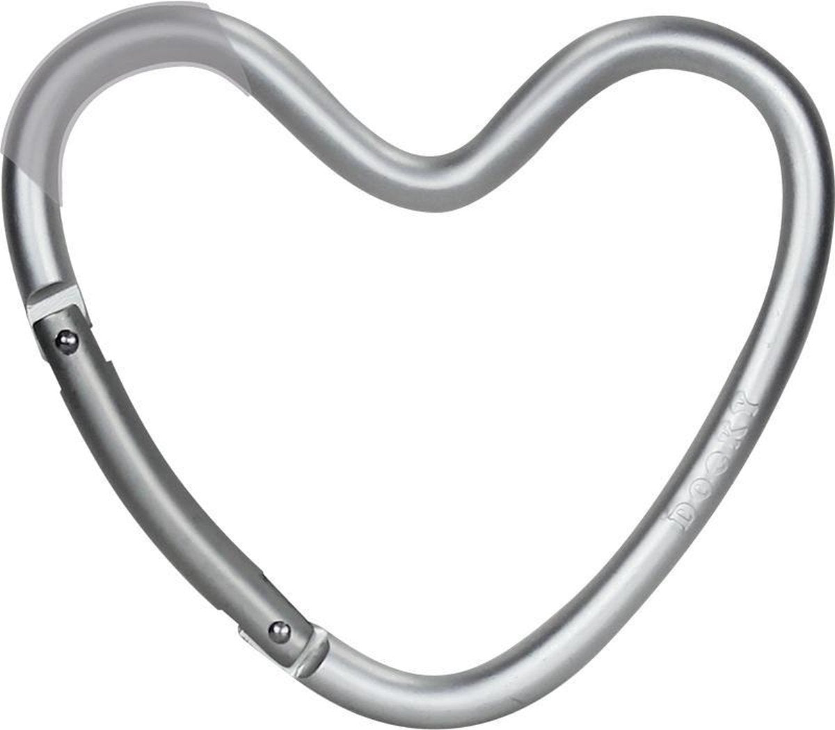 Gancho universal Dooky para bolso con forma de corazón plateado (mat)