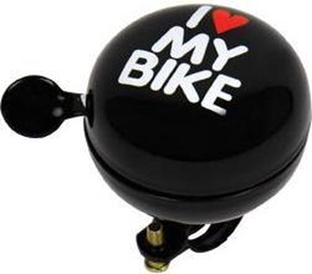 Dresco fietsbel dingdong i love my bike - zwart - 60 mm