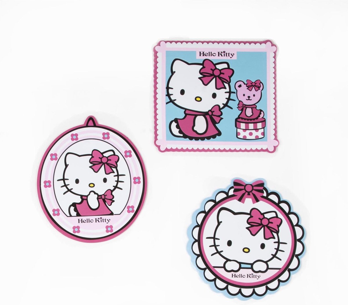 Hello kitty - elementos de espuma - rosa azul - 3x 30x30 cm