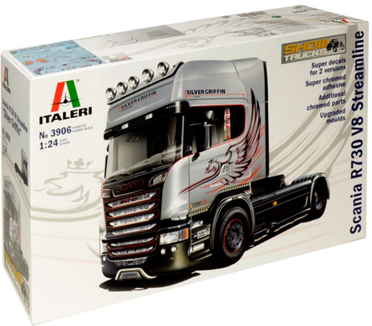 Italeri 3906 scania r730 v8 streamline “grifone argento” 1:24
