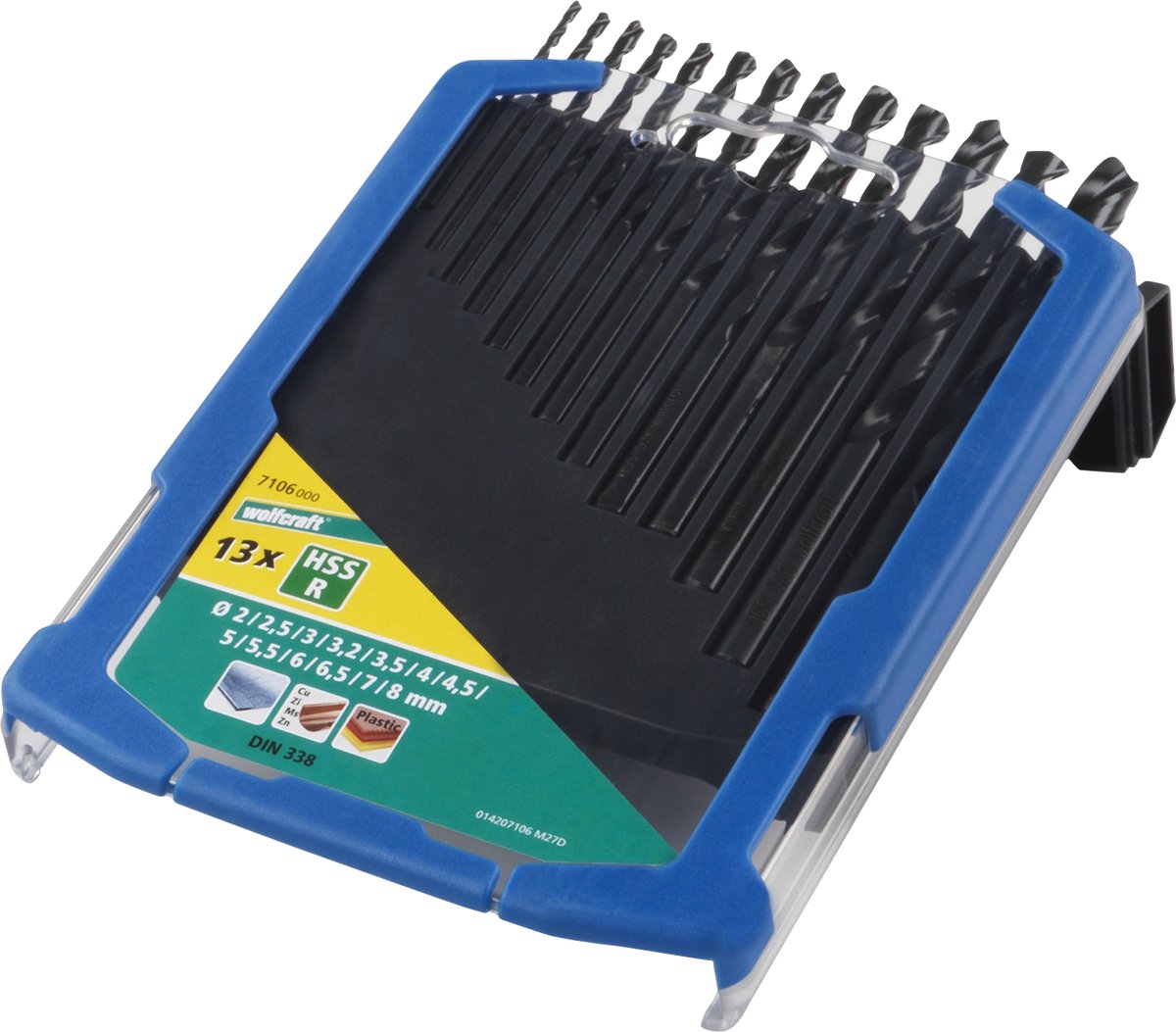 Wolfcraft - Set di punte per metallo da 13 pezzi hss laminato - punta per metallo ø 2–8 mm - punta per metallo - 7106000