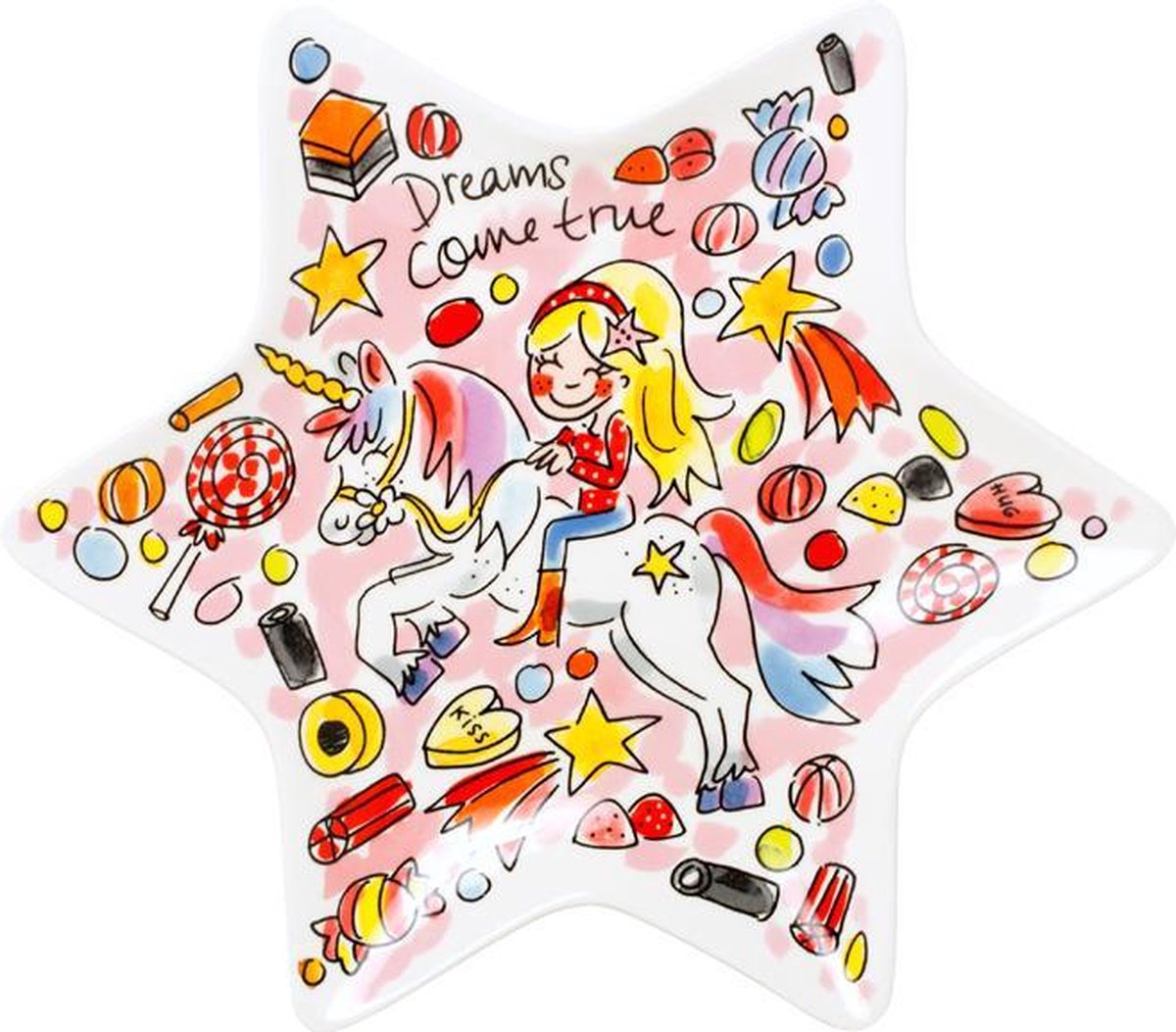 Plato 3D Unicornio Rubio Amsterdam - estrella - 22 cm
