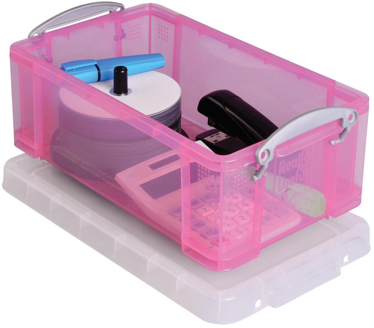 Cajas realmente útiles caja realmente útil 9 litros rosa transparente