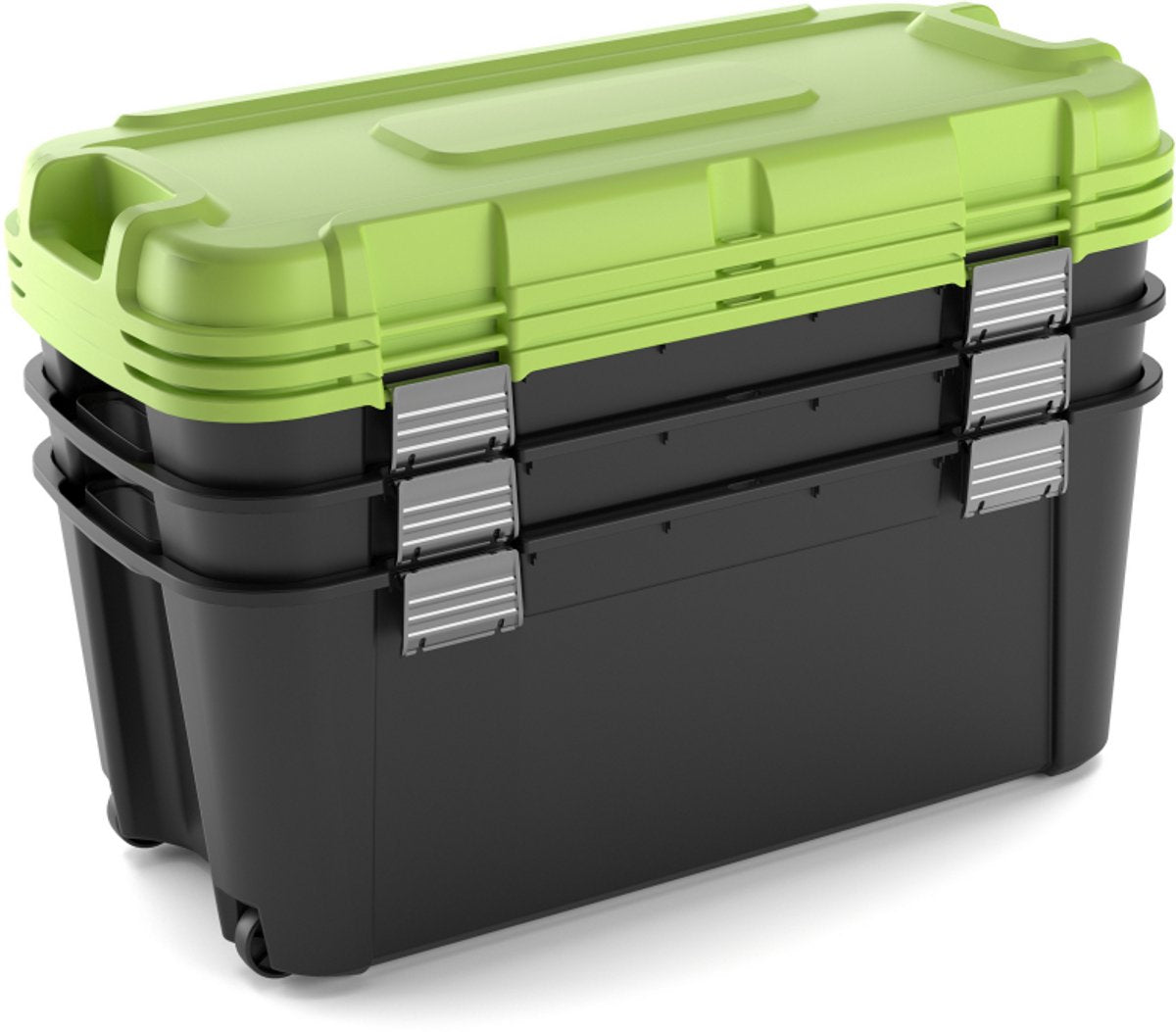Caja de almacenamiento Keter Totem - 2x140l - 79,5x59,7x40,8cm - negro verde