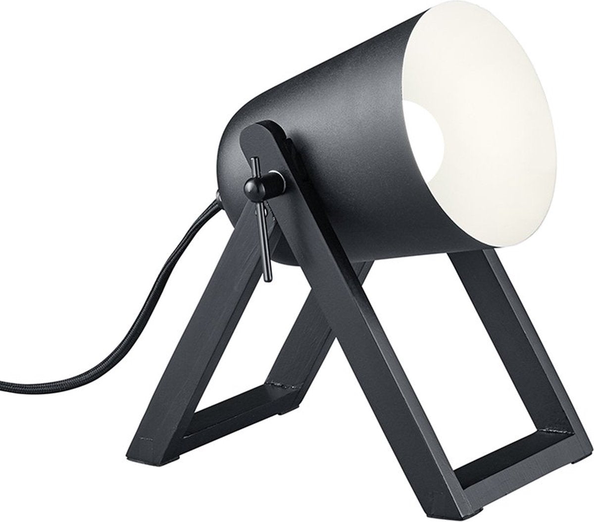 Rl vive tu luz realidad marc - lámpara de mesa - negro mate - excl. 1x e27 4,9 w - interruptor de cable