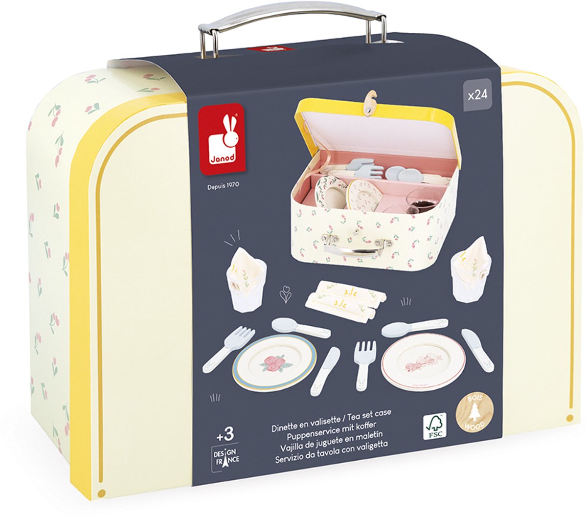 Janod - abuela brillante - maleta de picnic de juguete