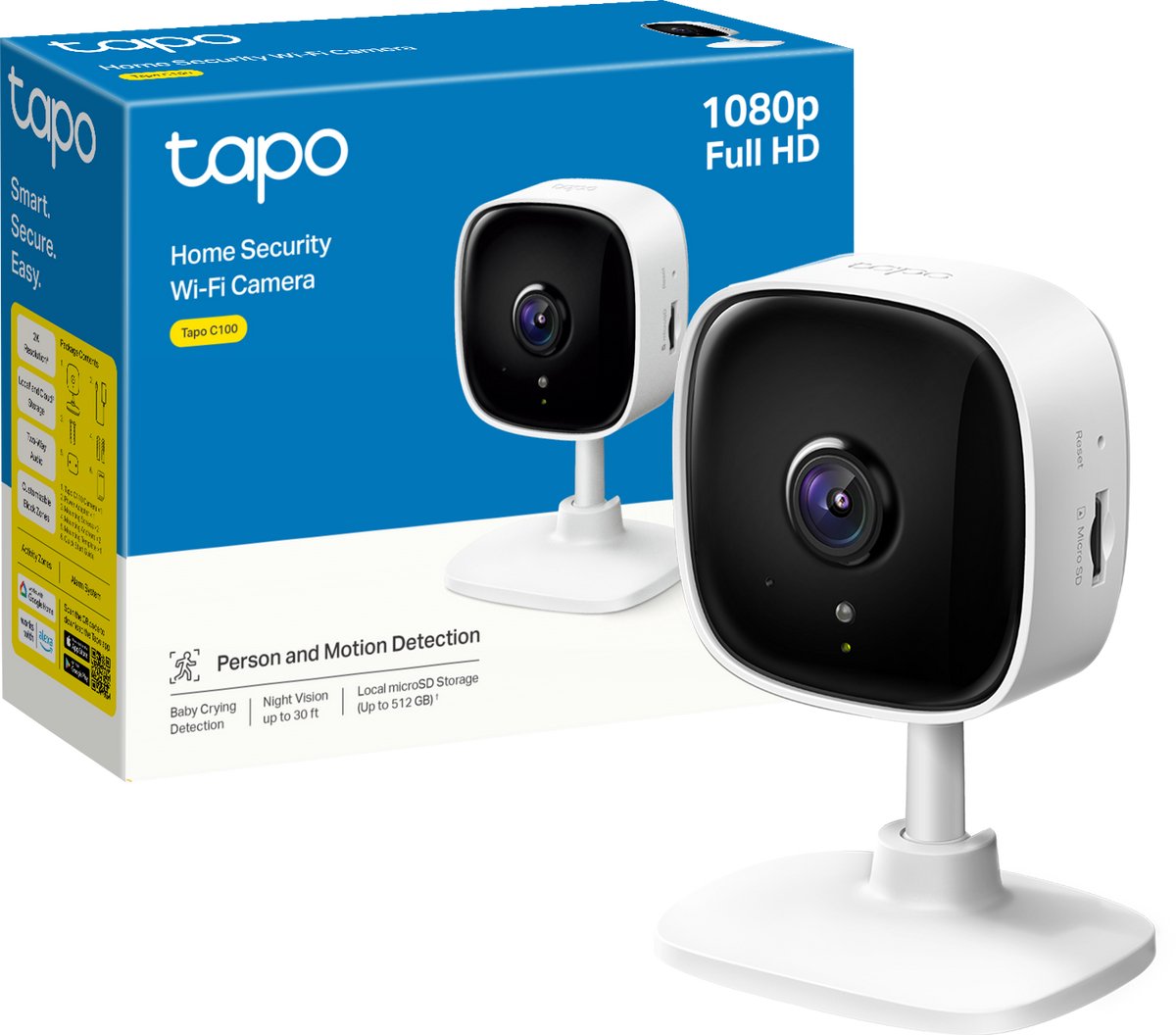 Telecamera di sicurezza da interno Tp-Link Tapo C100 - 1080p - Full HD