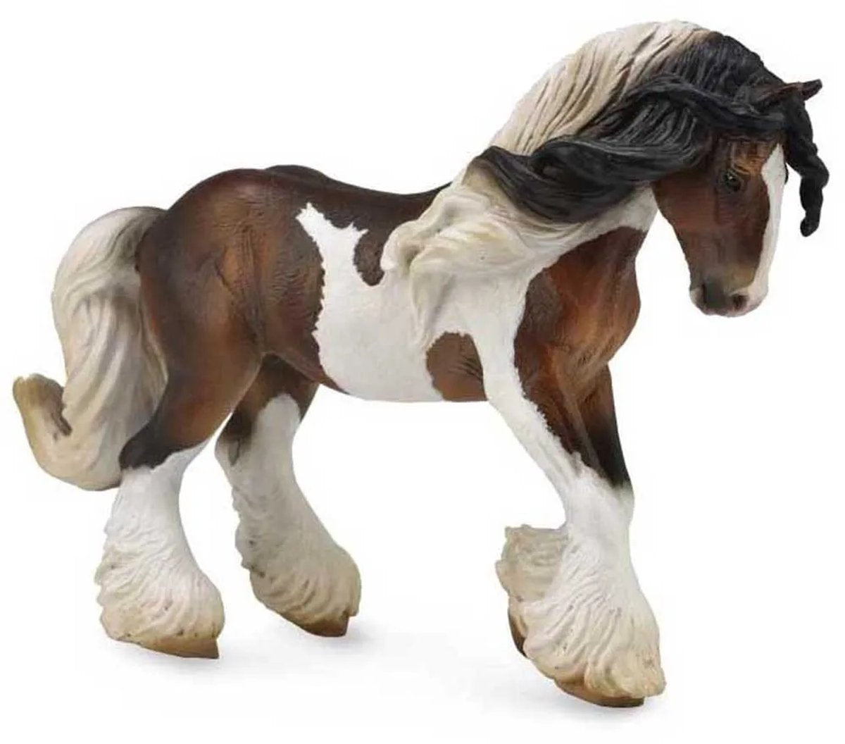 Figurina Collecta - stallone tinker maculato - (xl) - cavalli - dipinto a mano - miniatura