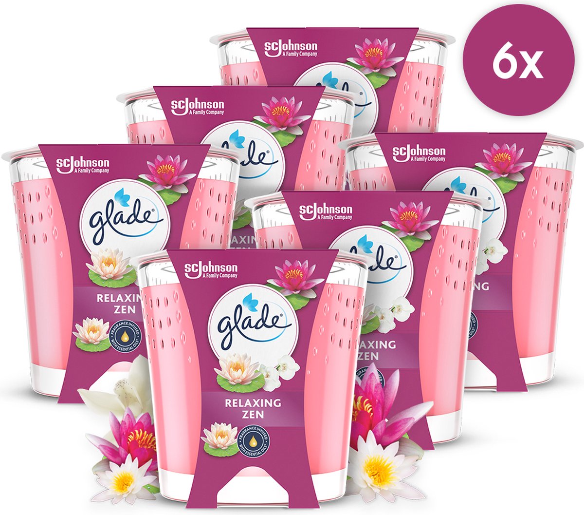 Glade vela perfumada relajante zen 100% cera de colza