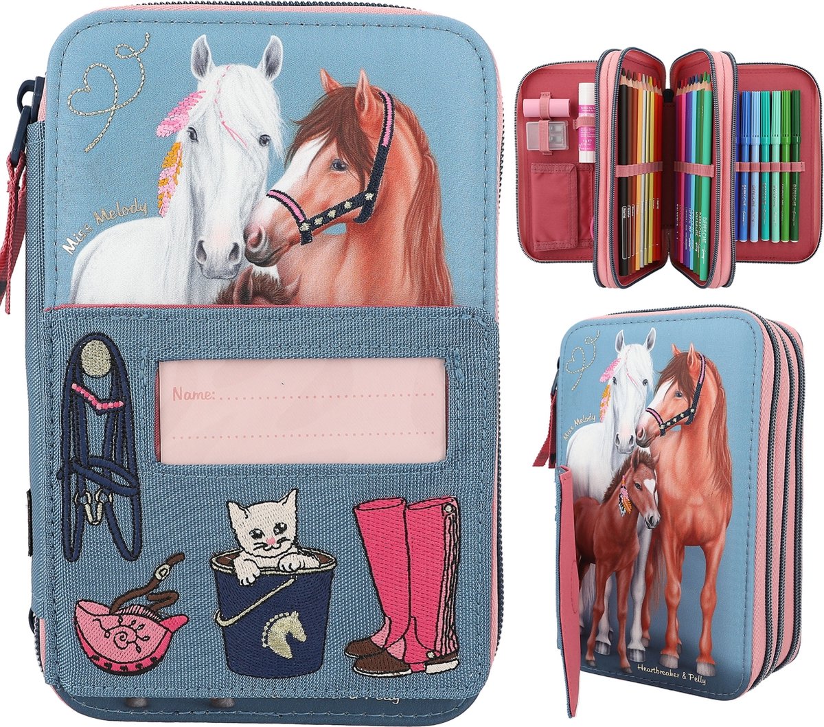 Depesche - estuche lleno de 3 compartimentos miss melody - mi pequeña granja