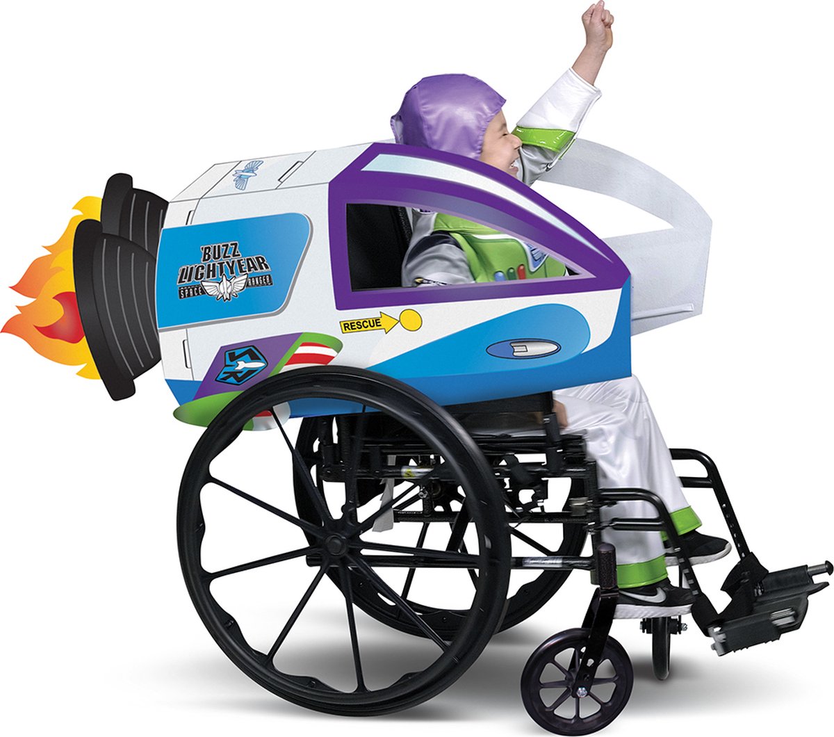 Disguise disney - toy story 4, funda adaptable para silla de ruedas de la nave espacial buzz lightyear, talla única, niños