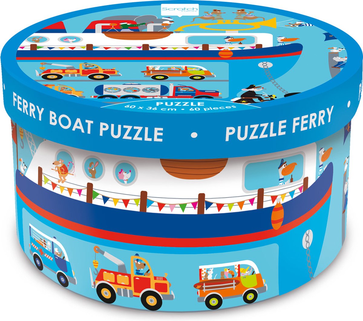 Puzzle para rascar - ferry - 60x36cm - 60 piezas - 4 años