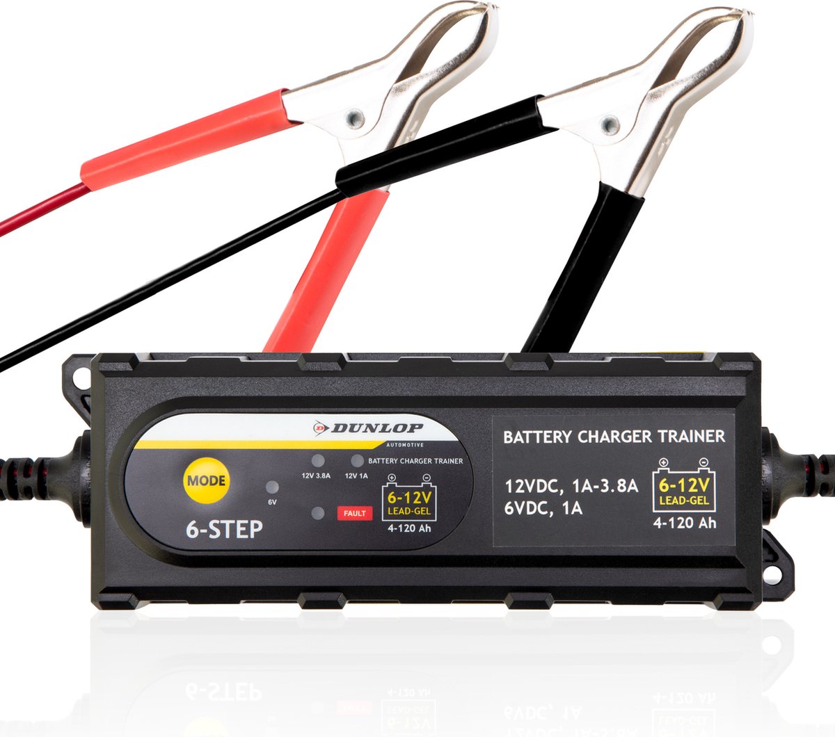 Caricabatterie trainer Dunlop - 6 12 v - intelligente - 6 fasi - indicatori - ip65
