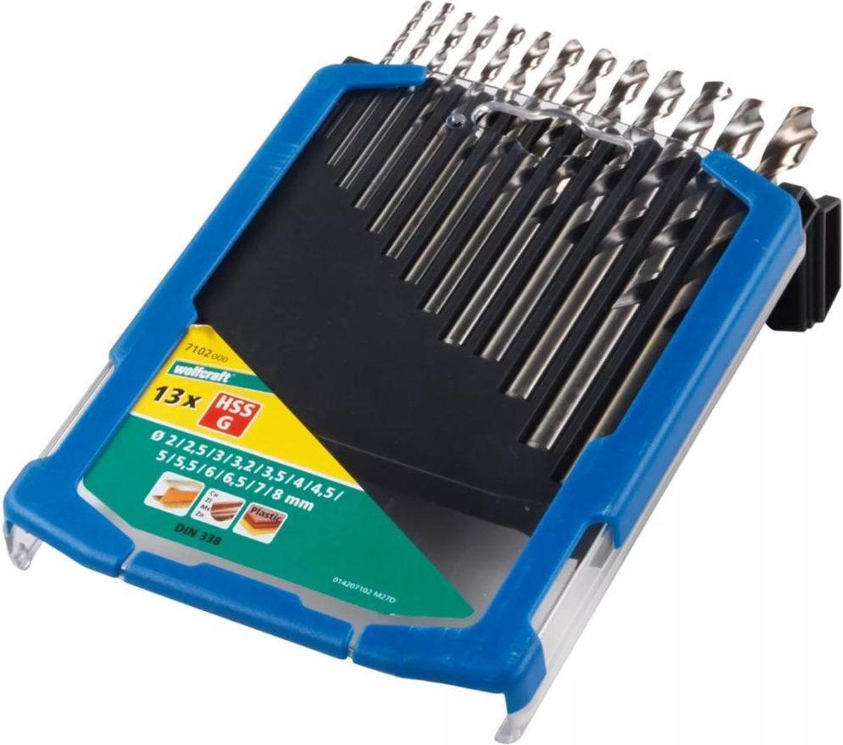 Wolfcraft - set punte per metallo da ø 2 a 8 mm - 13 pezzi - hss rettificato - 7102000