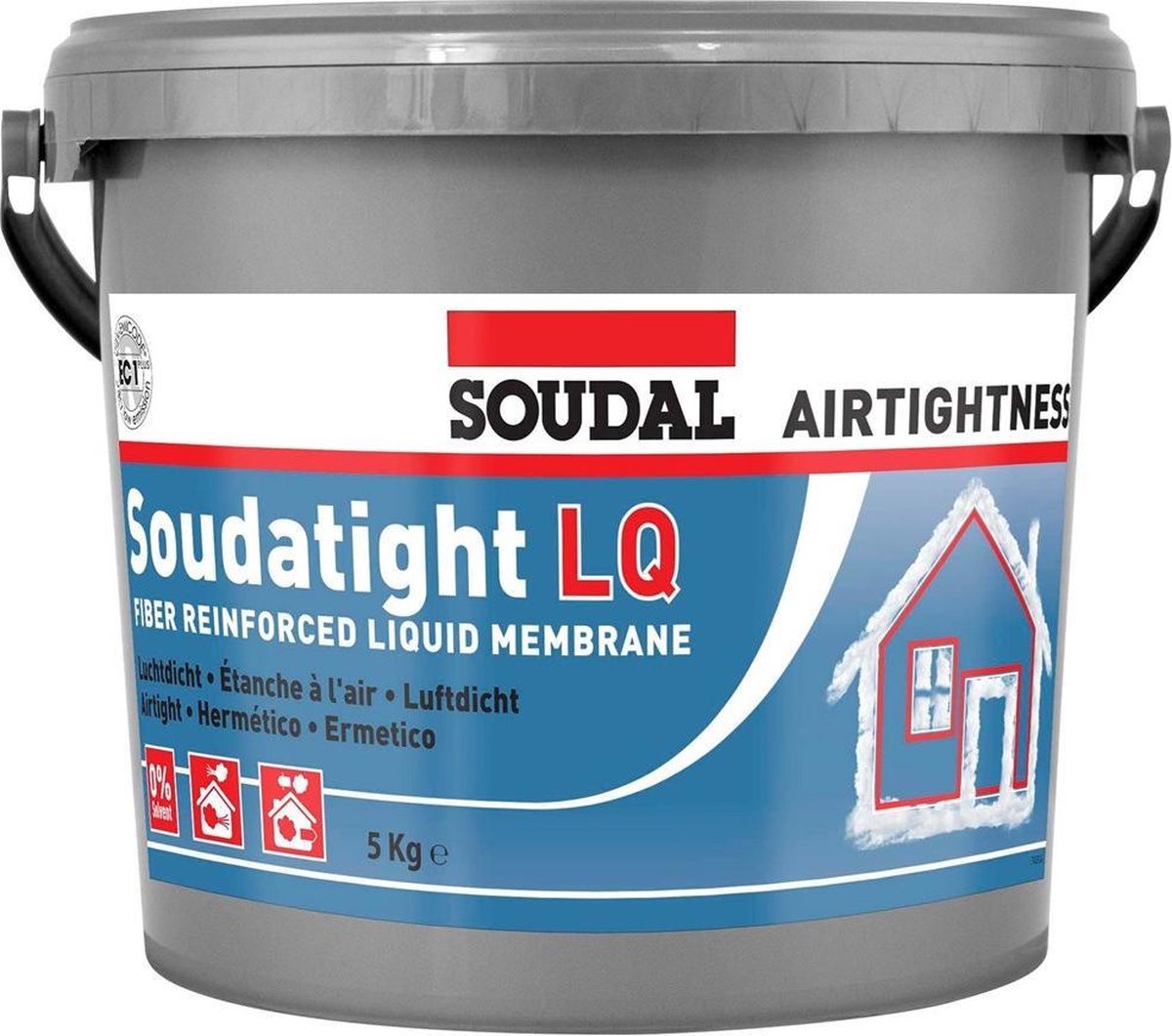 Soudal soudatight lq vezelversterkte polymeerpasta - 4,5 kg - wit - voor luchtdichte afdichting