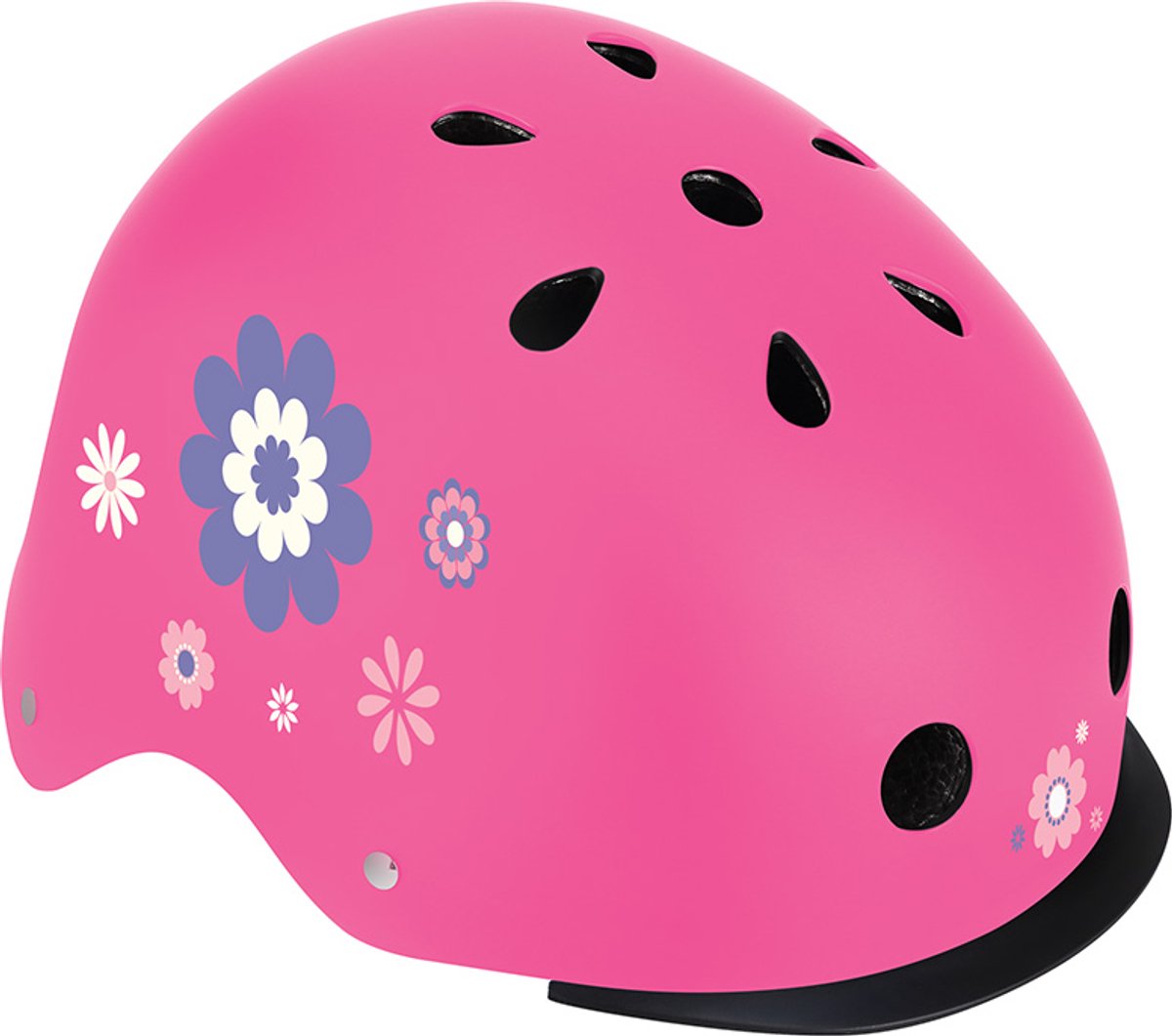 Casco de bicicleta globber - luces elite - xs s (ajustable de 48 a 53 cm) - con iluminación - rosa con estampado floral