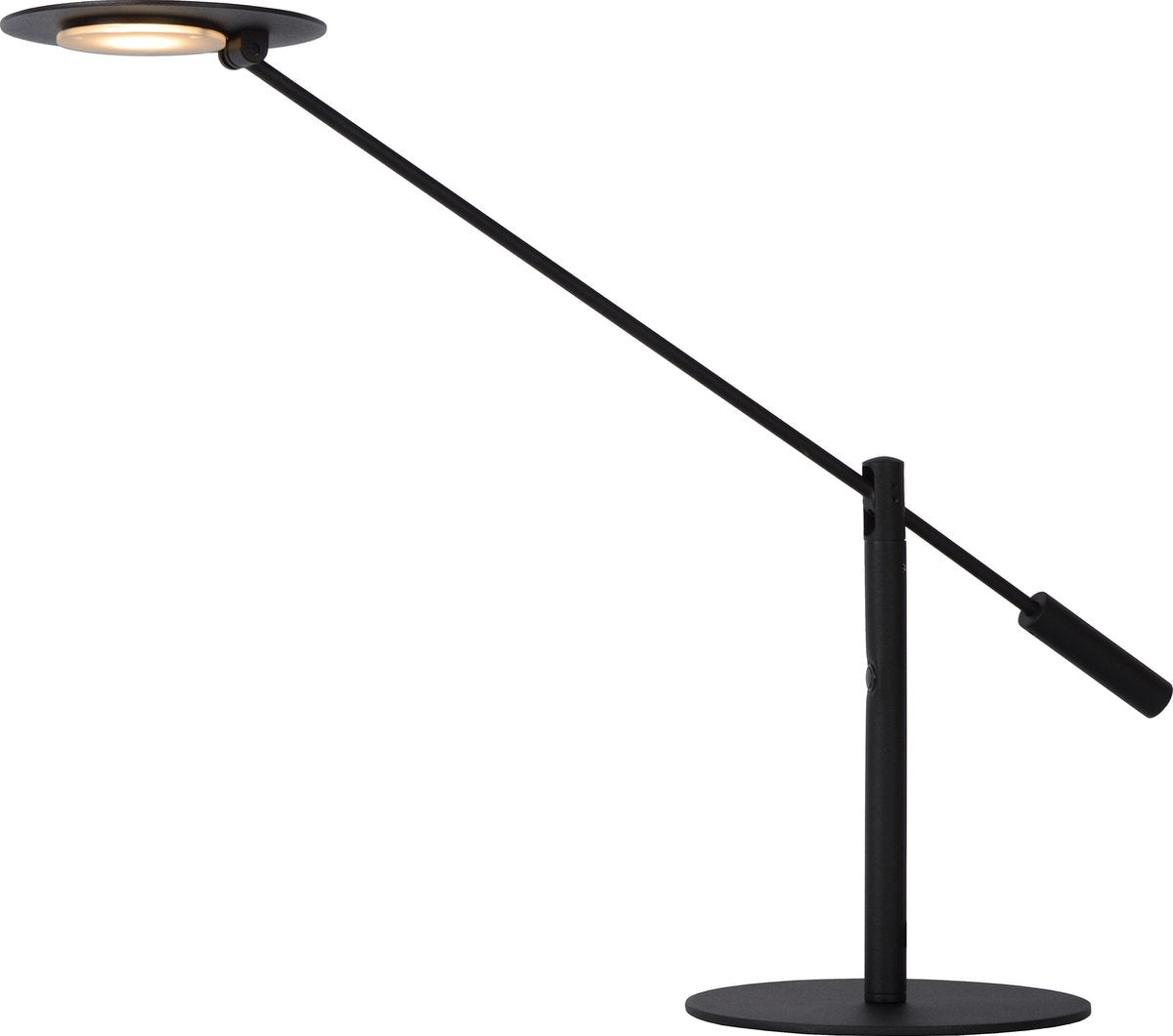 Lucide anselmo - bureaulamp - ø 18 cm - led dimbaar - 1x9w 3000k - zwart