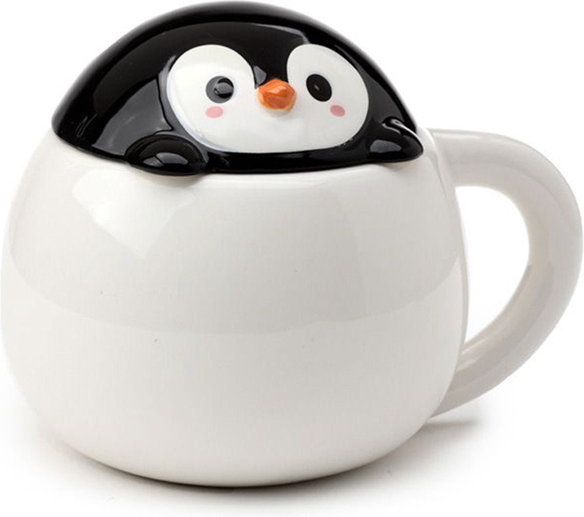 Puckator mok - huddle penguin - gevormde deksel - keramiek - 450ml