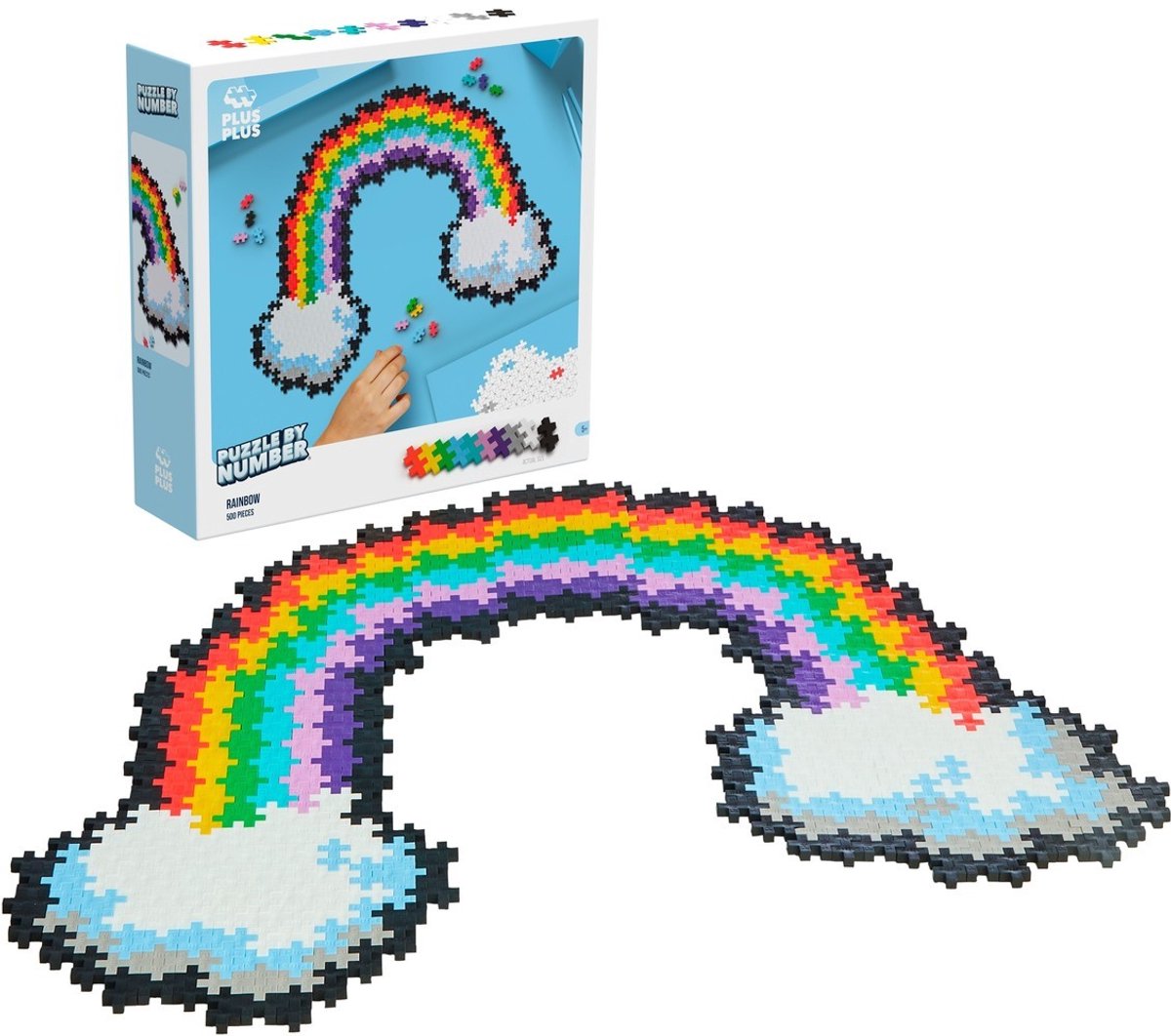 Puzzle plus plus con numeri arcobaleno plus-plus: 500 pezzi (3913)