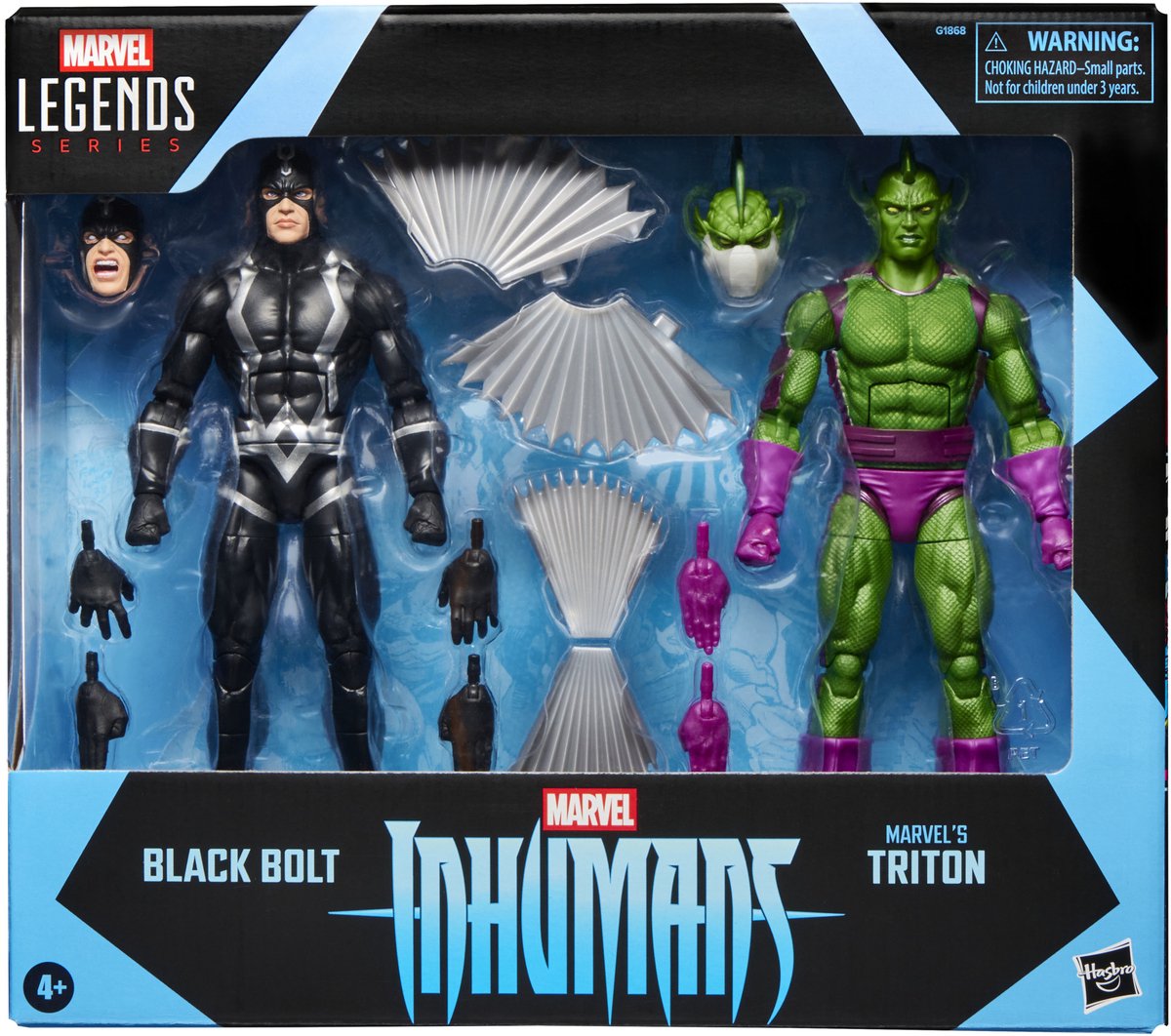 Hasbro inhumans marvel legends action figure 2-pack black bolt marvel's triton 15 cm action figuur