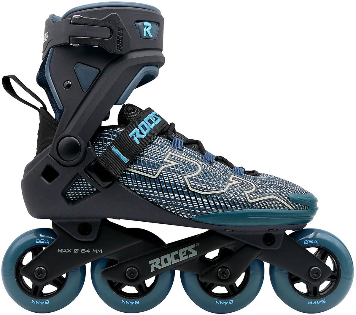 Roces r-evo 84 skeelers – 84mm – softboot – extra comfort stabiliteit – heel lock easy entry – abec-7 – fitness inline skates – heren dames – zwart groen – maat 37