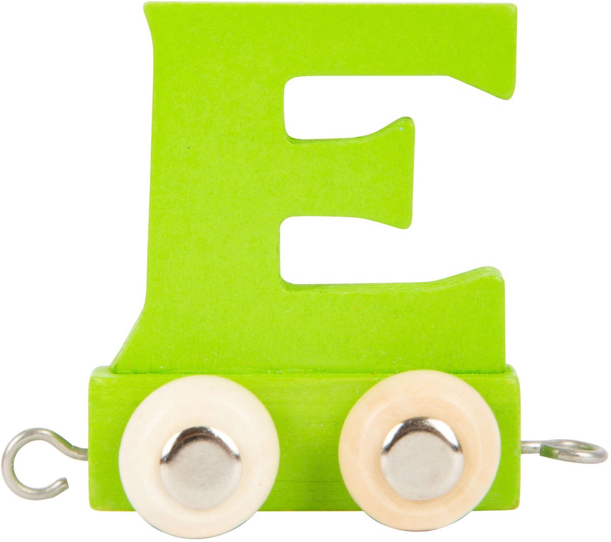 Piccole piede - Font in legno verde - E - 12 pezzi