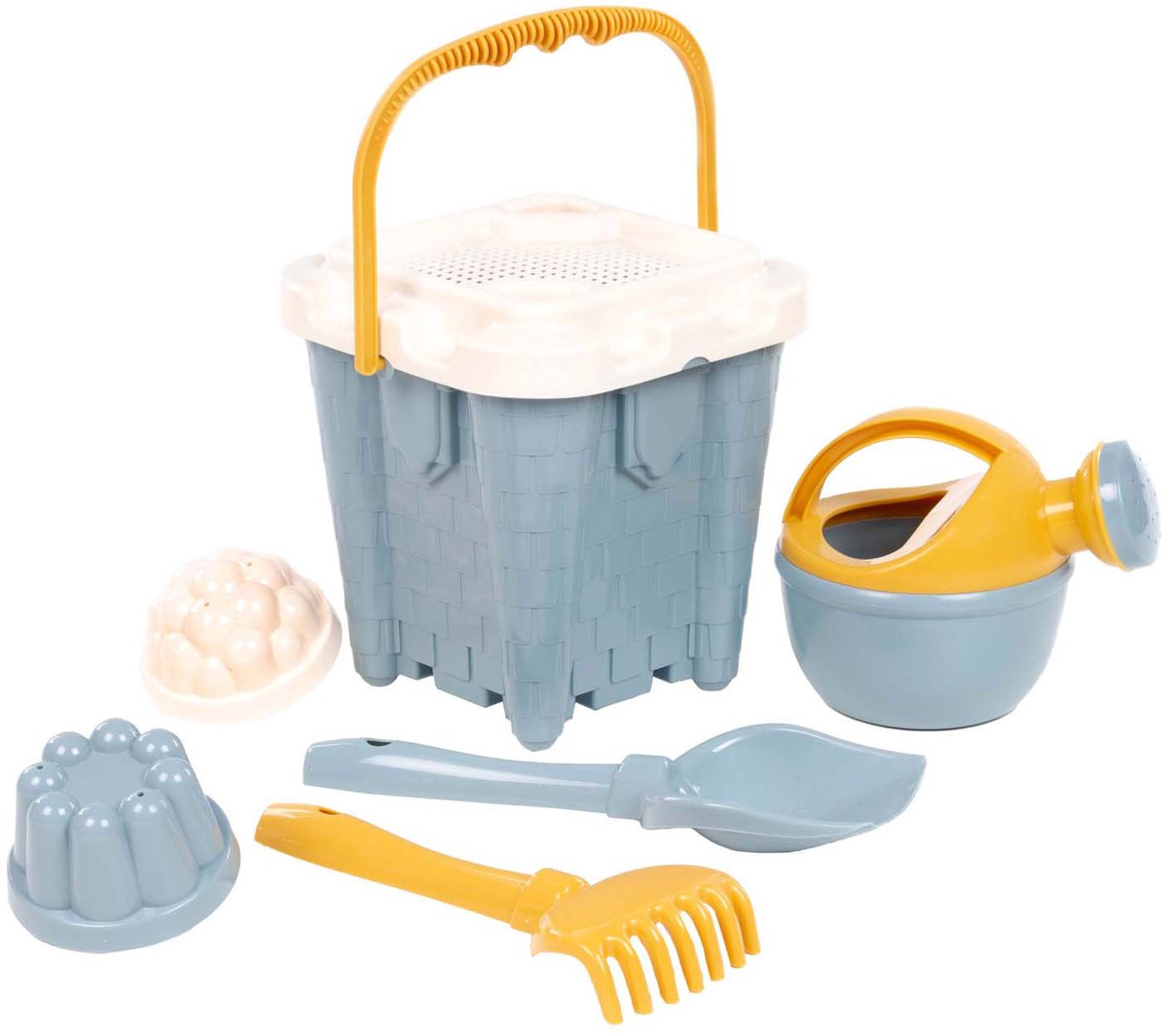 Set secchielli blu Castello Cavallino, 7 pezzi.