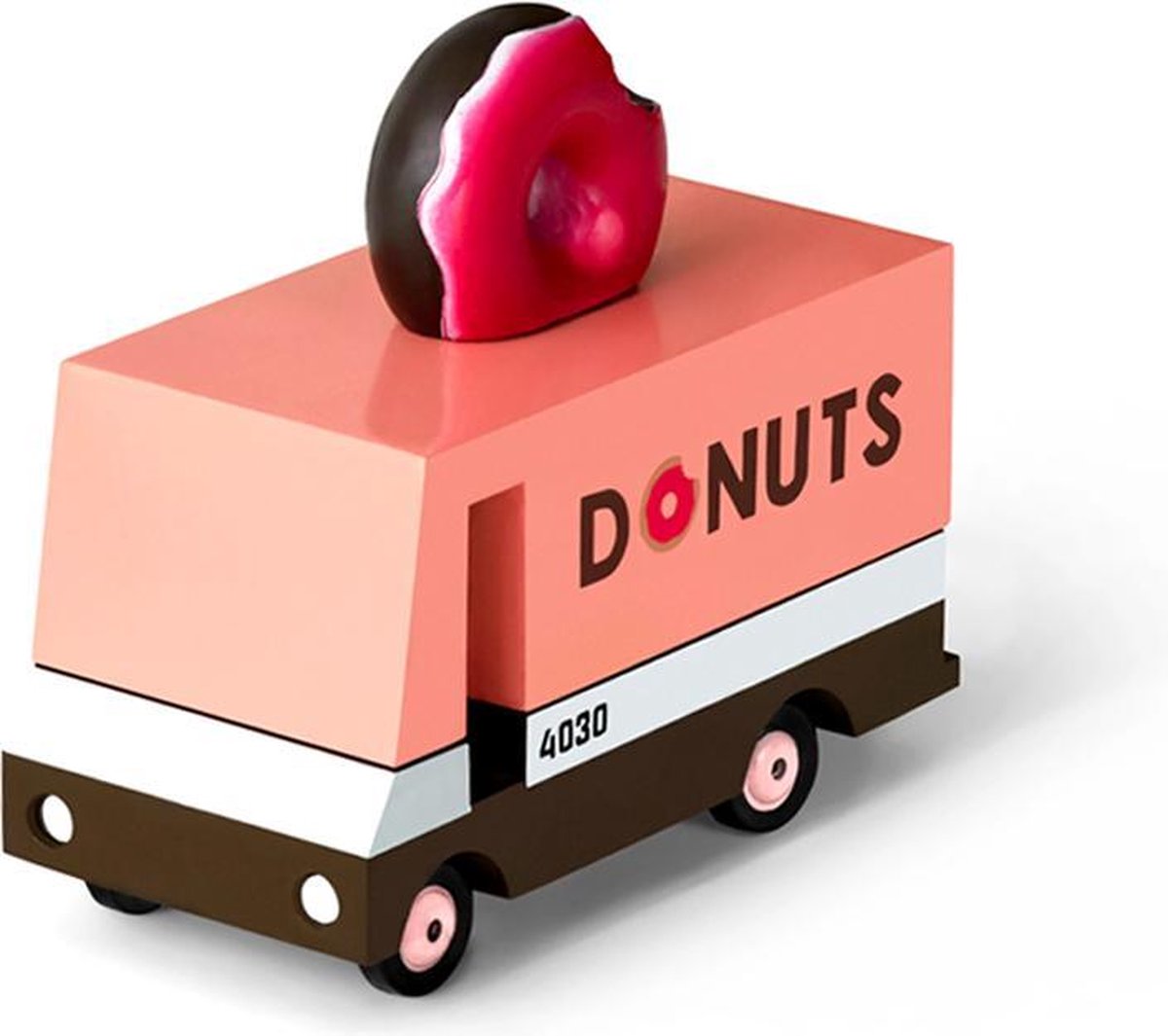 Candylab giocattoli furgoni candycar: furgone ciambelle (f702) 8,4x4,1x6,5 cm, pressofuso in legno, in confezione regalo, 3+