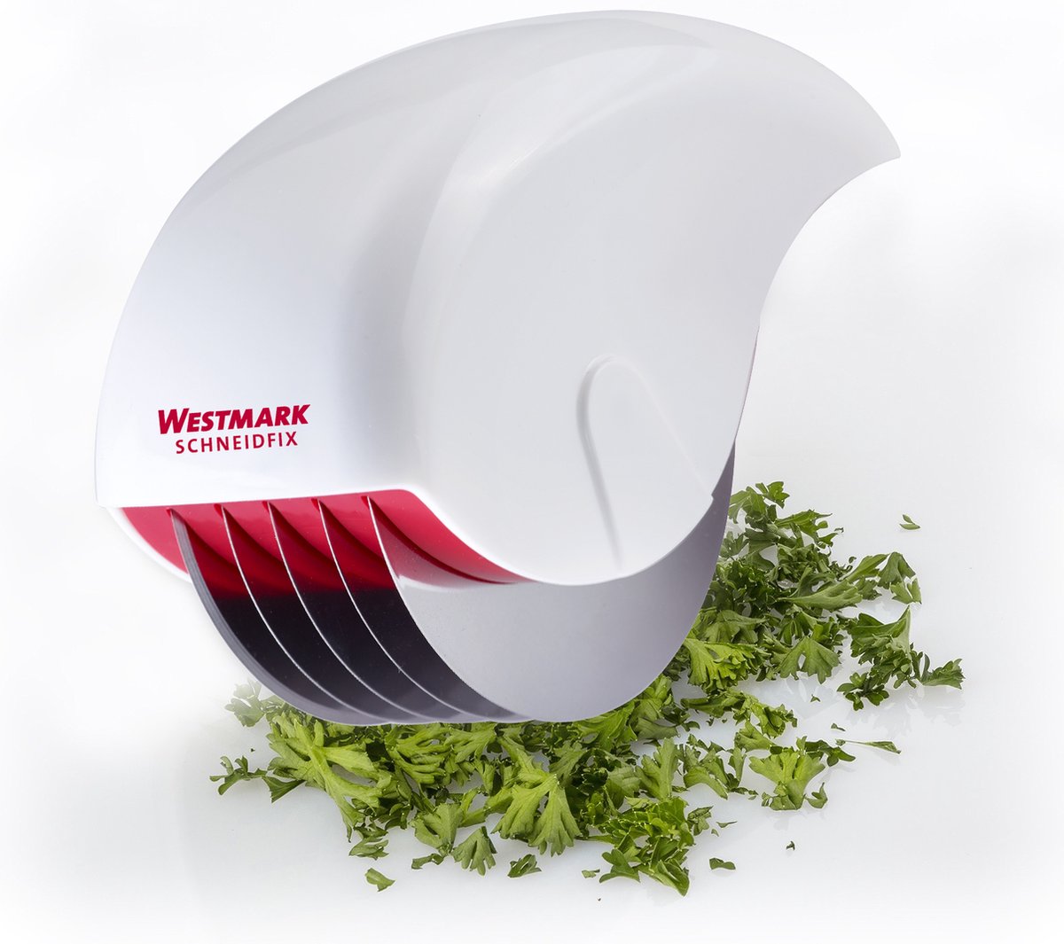 Westmark herb cutter cutting roller, with 5 sharp cutting wheels, length: 15 cm, stainless steel plastic, white red, 10682260