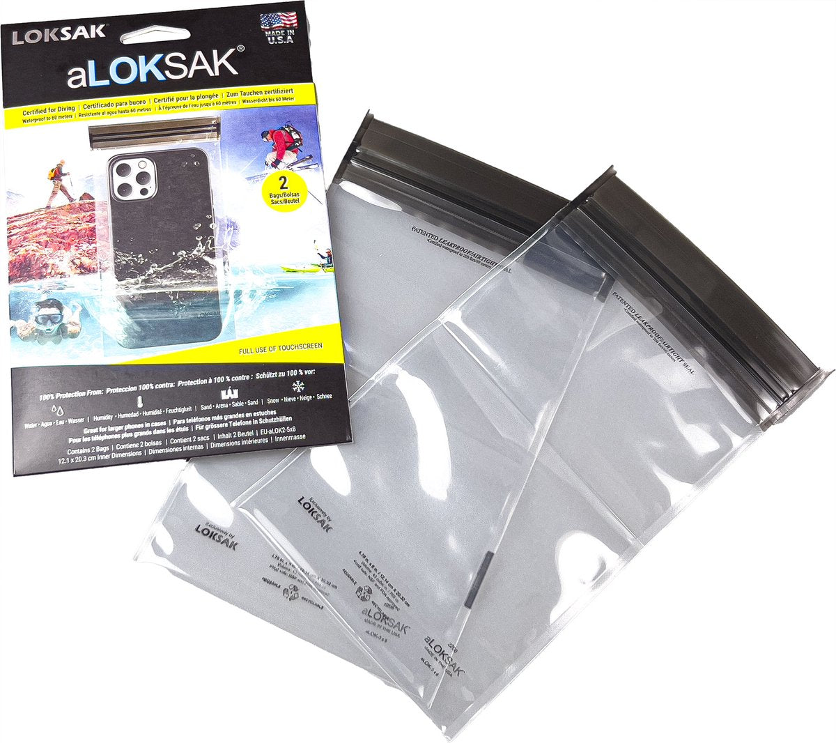 Loksak a - coperture impermeabili - 12,1 x 20,3 cm - 2 pz. - trasparente