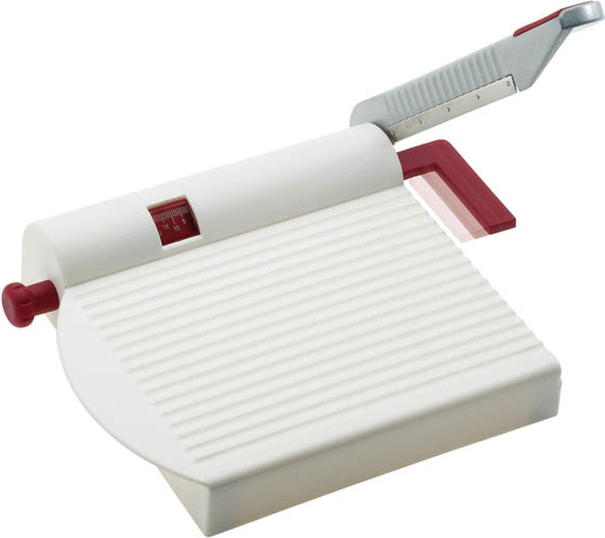 Cortador de queso Westmark con cuchillo afilado, espesor de corte variable, acero inoxidable aluminio plástico, fromarex, blanco rojo plata, 70002260