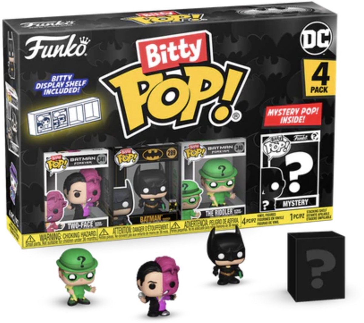 Funko bitty pop! - two-face, batman, the riddler mystery pop! van dc batman