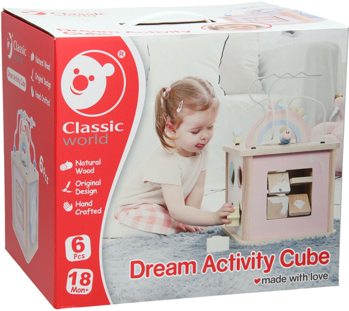 Classic World World Houten Activity Kubus