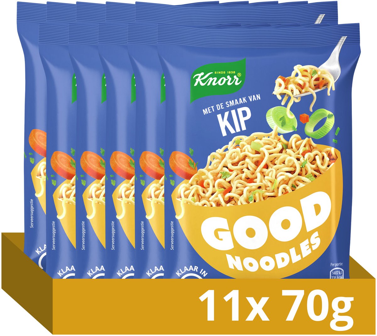 Knorr Good Noodles - Pollo - senza coloranti e conservanti artificiali - 11 x 70 g