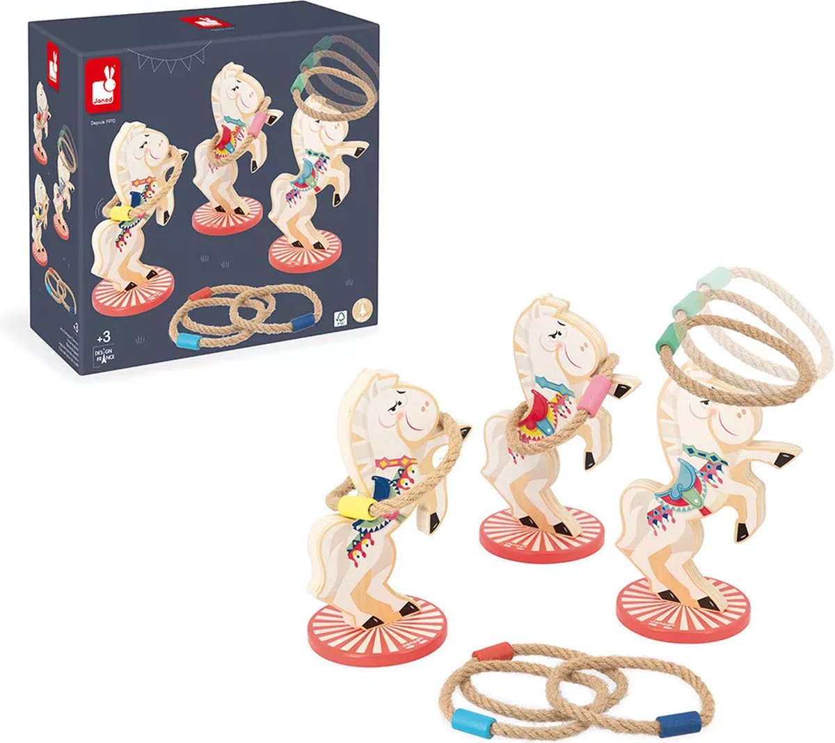 Janod - apple pop - cavalli da gioco ad anello
