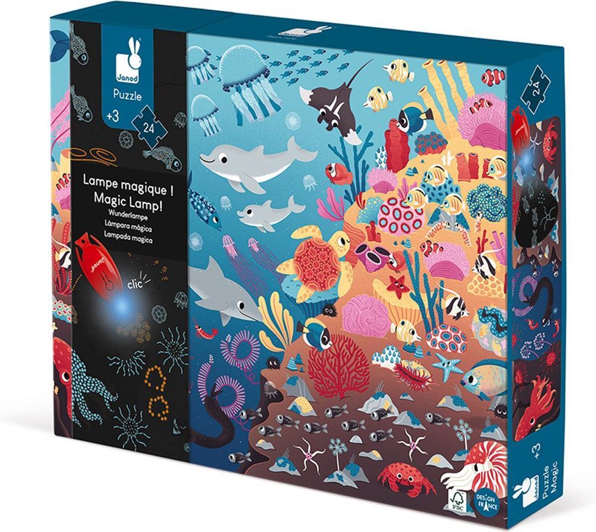 Janod - puzzle magico - l'oceano - 24 pezzi